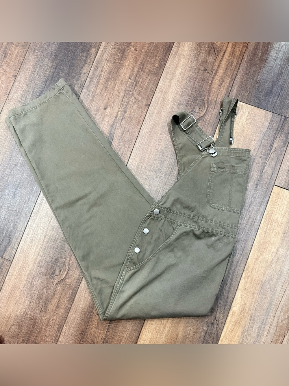 Olive Green Motherhood Maternity Cotton Overalls